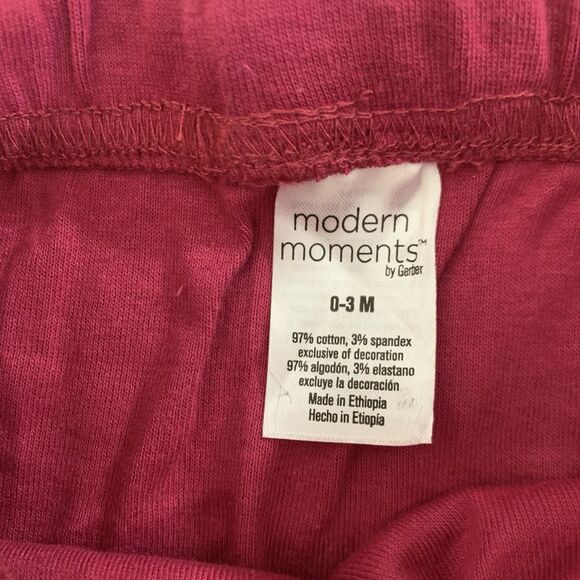 Set of 3 Pull On Pants Bundle Baby Girl 0-3 Months Gray Berry Pink Stretch Play - Picture 11 of 12